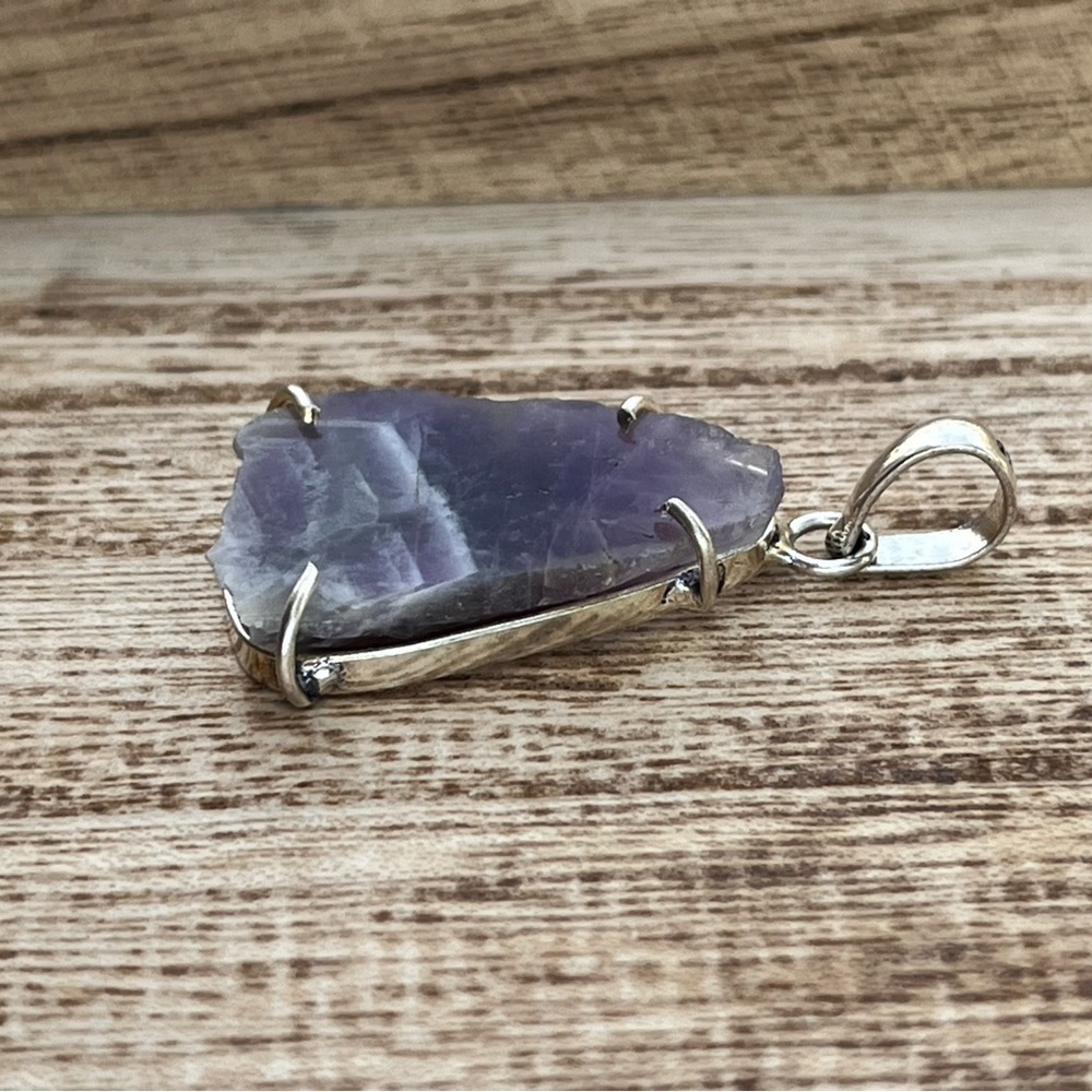 Chevron Amethyst Pendant